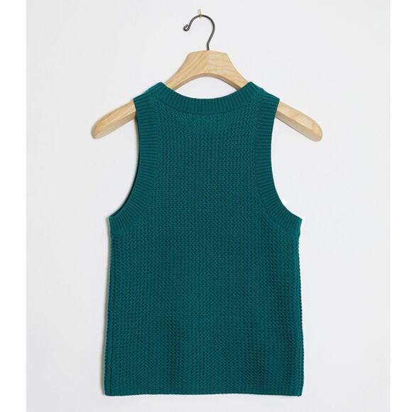 Anthropologie Quinn Sleeveless Knit Texture Sweater Vest Top Tank Turquoise XS - Picture 3 of 7